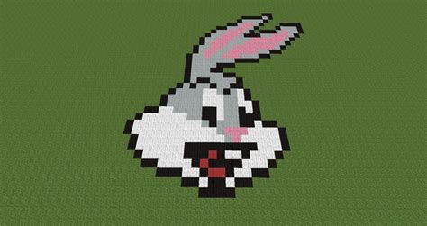 Bugs Bunny Pixel Art Minecraft Project