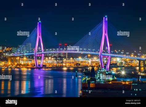 Busan Harbor Bridge Busan City Night View Stock Photo Alamy