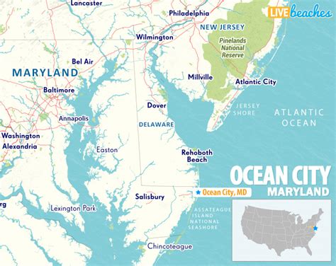 Map Of Ocean City Maryland Live Beaches