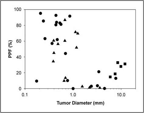 Scatterplot Showing The Relationship Between Tumor Size And