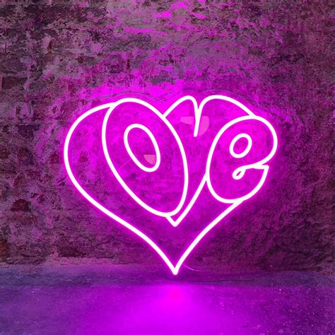Love Heart Neon Led Sign By Waiting For A Sign Neon Signs Neon Love