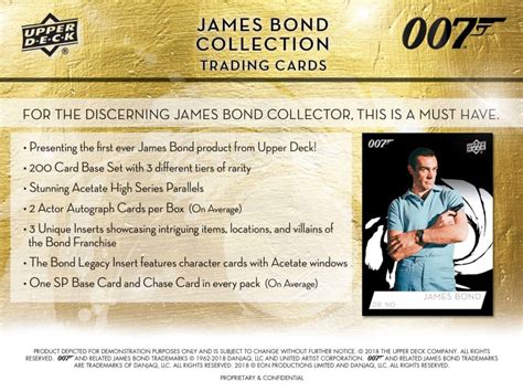 2019 Upper Deck James Bond Collection Trading Cards New Licensee