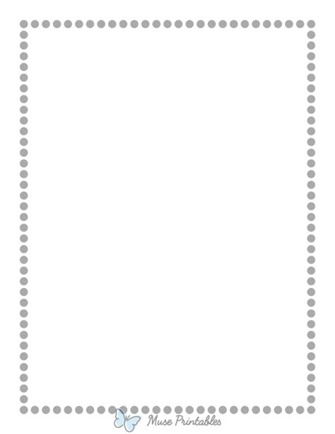 Printable Gray Medium Dotted Line Page Border