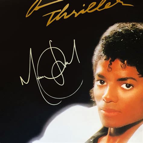 Michael Jackson Hand Signed Thriller Poster By Michael Jackson In A