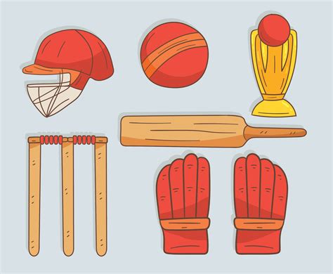 Hand Drawn Cricket Element Vector Vector Art And Graphics