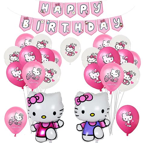Buy Hello Kitty Birthday Party Decorations Balloons Happy Birthday Banner Hello Kitty Helium