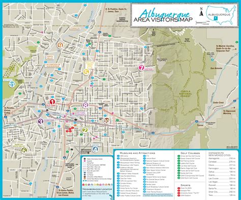 Albuquerque Area Tourist Map