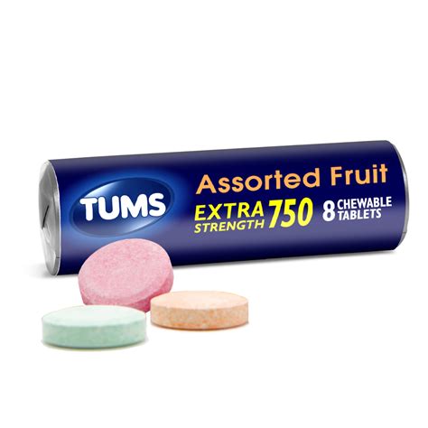 Buy Tums Extra Strength Heartburn Relief Chewable Antacid Tablets Fruit 8 Count Online At