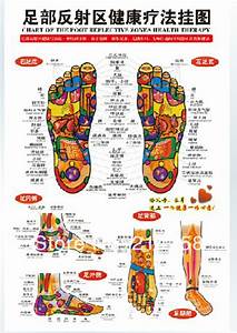 Chinese Chart Foot Reflective Zones Therapy Reflexology Wall