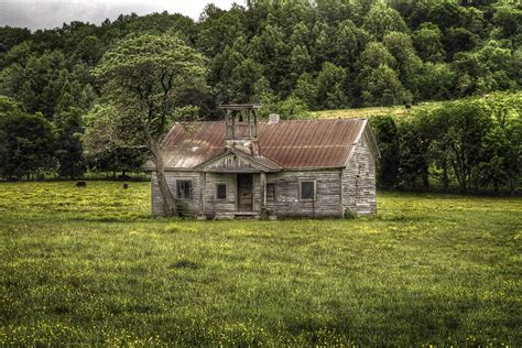 Abandoned One Room Schoolhouse At Boyds Creek Tennessee Near Seymour