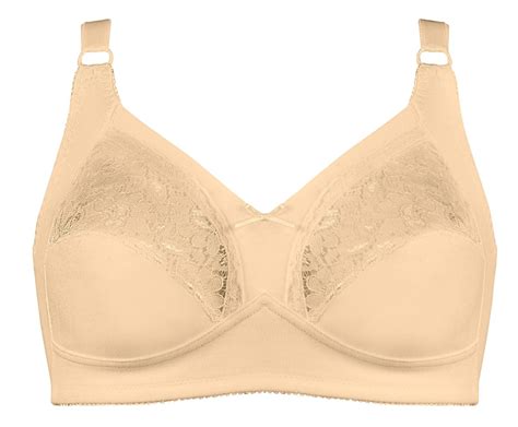 Naturana Cotton Soft Bra With Lace Insets Firm Support In A D Cups