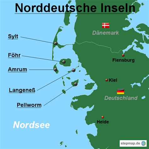 Karte Von Norddeutschland Mit Inseln Deutschlandkarte 2023