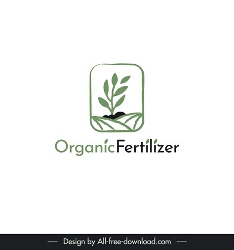 Organic Fertilizer Logo Flat Handdrawn Vectors Graphic Art Designs In
