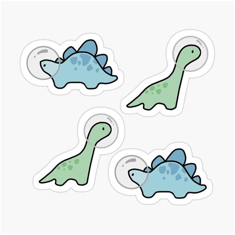 Astronaut Dinosaur Sticker Pack Pattern Sticker By Bassoongirl123