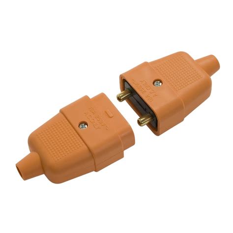 2 Pin Connector Plug Orange