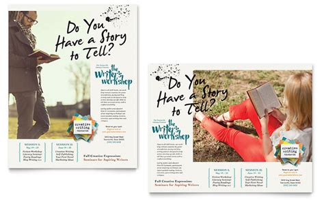 Creative Poster And Flyer Designs For A Writing Workshop Stocklayouts Blog