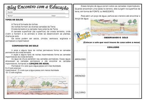 Atividade Sobre O Solo 1 Ano