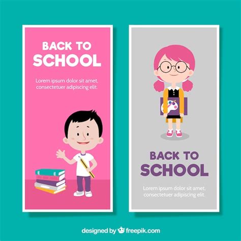 Free Vector Two Vertical Back To School Banners