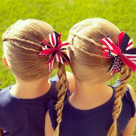 Patriotic Side Braids Identical Twin Hairstyles On Instagram Popsugar Beauty Photo 8