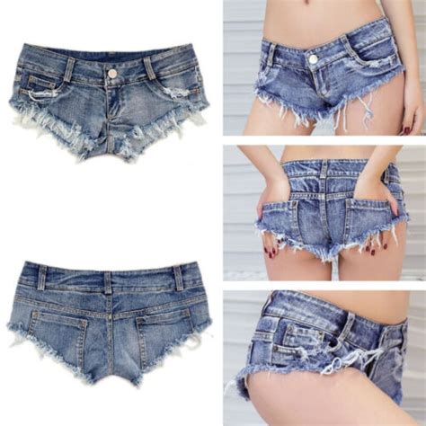 femme mini micro short jeans taille basse déchiré court vêtement de soirée sexy ebay