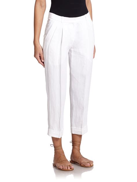 Michael Kors Washed Linen Pants In White Lyst