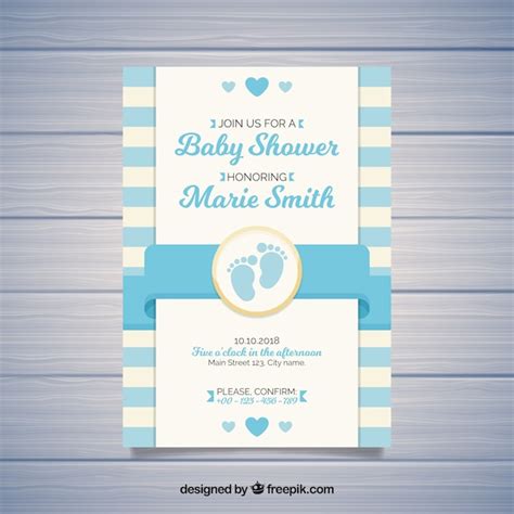 Cute Baby Shower Card Vector Free Download
