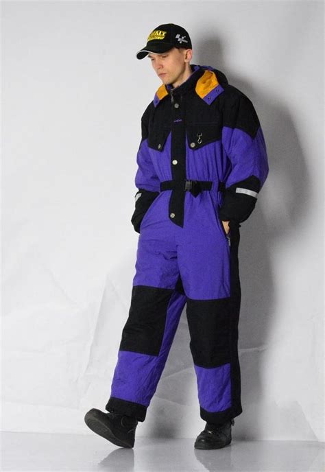 Vintage 80s Purple Black Snowboard Ski Suit Winter Overall | Etsy