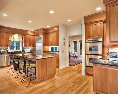 The madison style doors imbue a traditional tone the gives a warm welcome to any guests wander in, especially the natural light that's welcome in any home. Light Cherry Cabinets Ideas, Pictures, Remodel and Decor