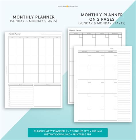 Happy Planner Printable Inserts Classic Happy Planner Etsy