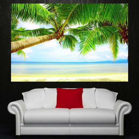 Beach Palm Tree Sky Canvas Home Decor Wall Art Prints