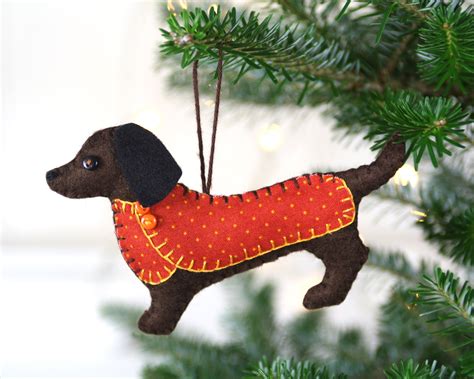 Bruno The Felt Dachshund Ornament Dog Christmas Ornaments Felt Dog