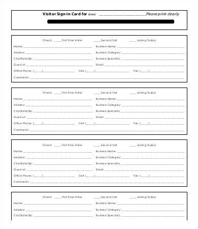 Office Visitor Form Templates Office Other Excel Samples Sign