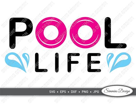 Pool Life Svg Cut Files Illustration Splash Etsy