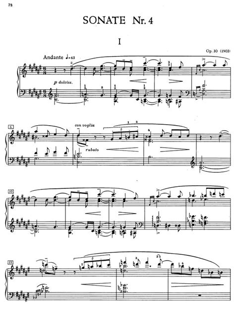 Sonata No4 Op30 Free Sheet Music By Alexander Scriabin Pianoshelf