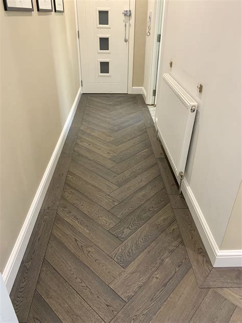 Small Hallway Flooor Wood Floor Design Herringbone Wood Floor
