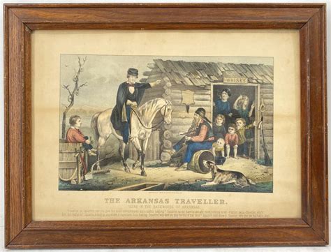 Lot Currier And Ives The Arkansas Traveller Hand Color Lithograph
