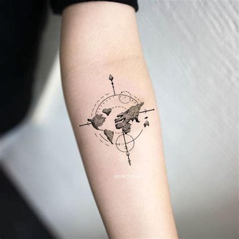 Cute Trending Map Arrow Wanderlust Forearm Tattoo Ideas For Women Flecha Mapa Atr S Tatuaje