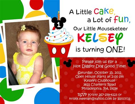 Whether you're customizing our first birthday invitation templates for a boy or girl, canva makes design. FREE Mickey Mouse Clubhouse 1st Birthday Invitations ...
