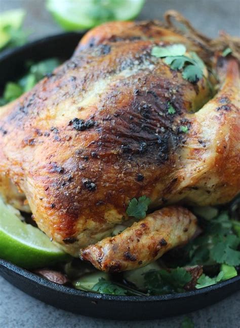 Find the recipe at food & wine. Poblano, Cilantro and Lime Roast Chicken | Recipe (With ...