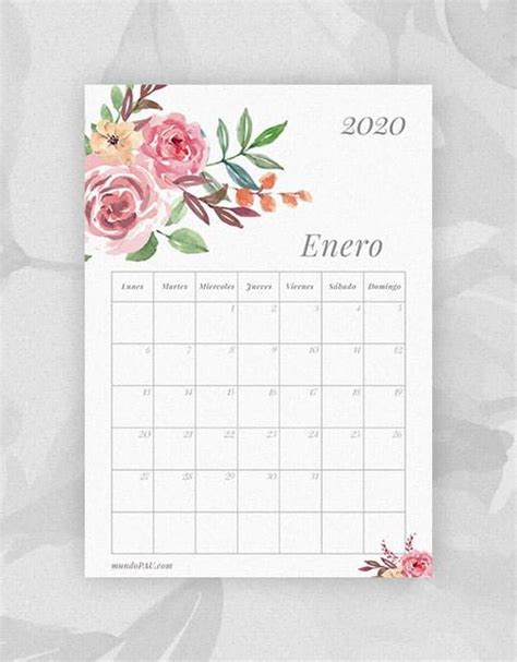 Calendario Enero 2020 Para Imprimir En 2020 Calendario Para Imprimir