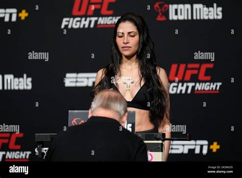las vegas nv november 4 polyana viana steps on the scale for the official weigh ins at ufc