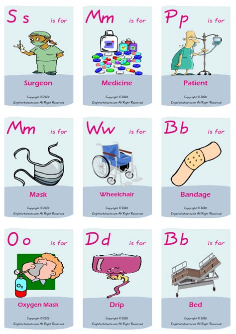 Hospital Esl Printable Picture Dictionary Worksheet For Kids Image
