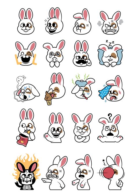 Bunny Rabbit Stickers On Behance
