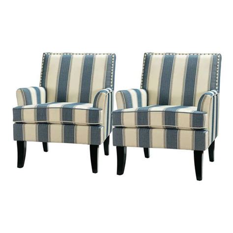 Jayden Creation Herrera Contemporary And Classic Stripe Nailhead Trim Armchair With Tapered