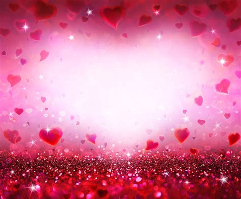 Hd Wallpaper Artistic Heart Close Up Flower Glitter Love Pink