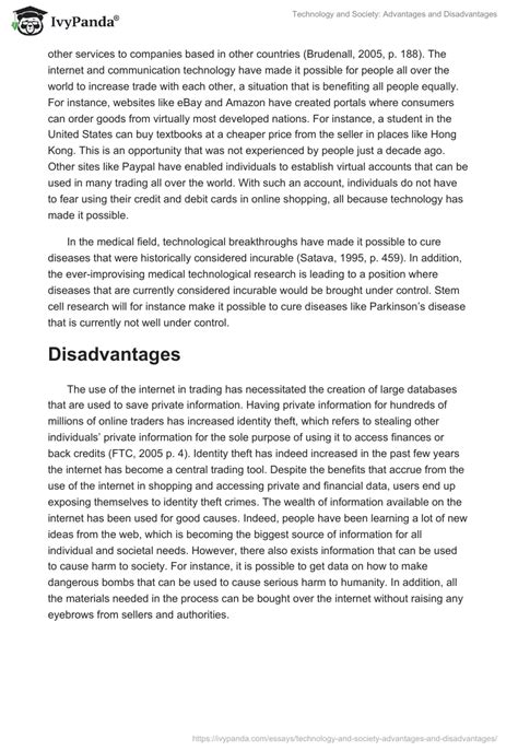 Technology And Society Advantages And Disadvantages 842 Words