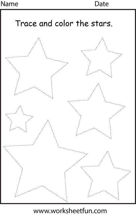 6 Best Images Of Printable Preschool Worksheets Star Tracing Stars