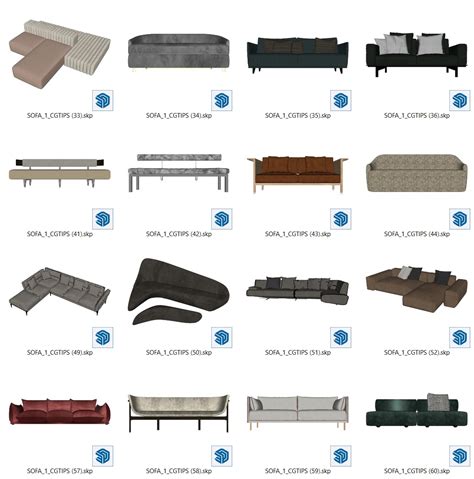 7198 Free Sketchup Sofa Model Download