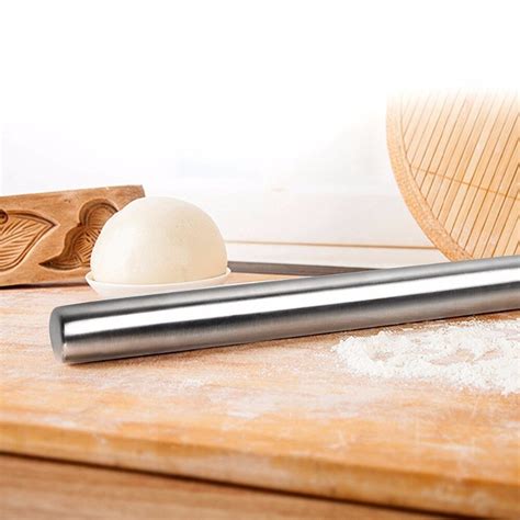 30cm Stainless Rolling Pin Non Stick Baking Roller Dough Pastry Pizza