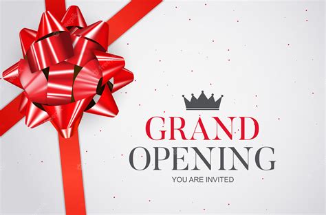 Premium Vector Grand Opening Card With Ribbon Background